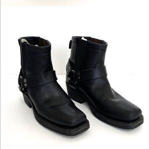 6.5 Black Leather Dingo Harness Ankle Boots